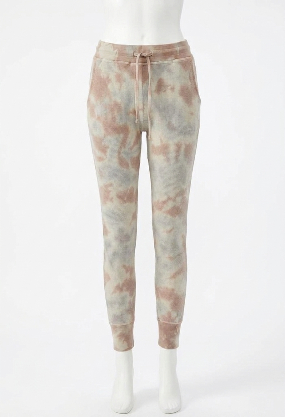 NEW PROJECT SOCIAL T wilderness tie dye thermal pant in olive/tie dye